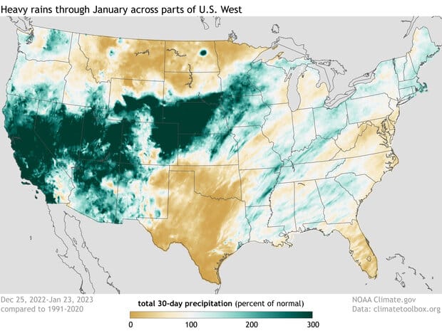 Atmospheric rivers take a chunk out of California drought